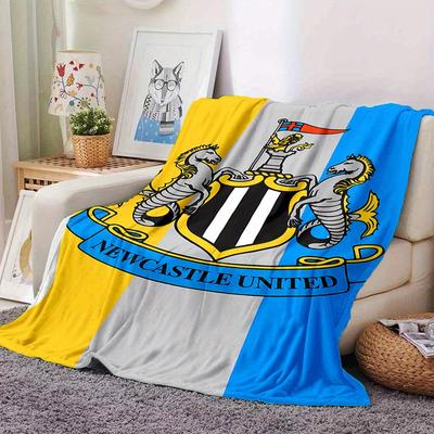 1pc Flannel Blanket, Newcastle,United,Crest Pattern Printed Blanket, Sofa Bed Sofa Car Office Camping Travel Warm And Comfortable Soft Blank