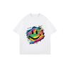 Oversized T Shirt Black Rainbow Smile Face Print Casual Wear For Women Summer Streetwear Fashion Top