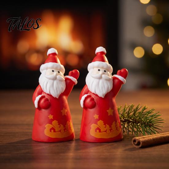 Miniature Christmas Figures 2Pcs Mini Figurine, Santa Claus Snowman Dolls, DIY Accessories for Micro Tree Decorations Landscape Dollhouse Cake Decor,