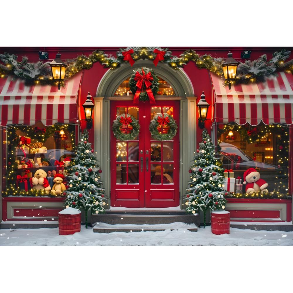 Christmas Candy Toy Store Christmas Tree Gift Theme Banner Background Birthday Party Decoration Photography Background Cloth 5
