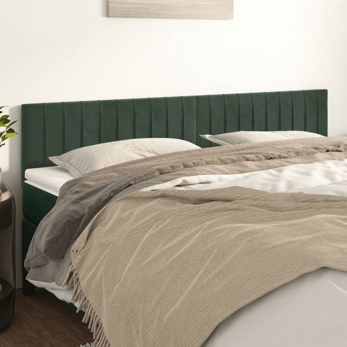 VidaXL 2x Headboards Bedroom Furniture Bed Accessories Single Bed Heads Interior Bed Frame Heads Dark Green 346295