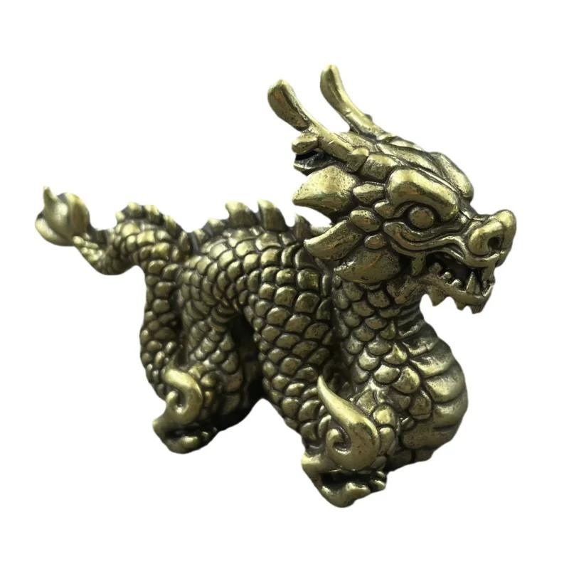 Rosenholzgrün Skulptur Tier glückverheißender Drache Holzschnitzerei wie Sternzeichen Drache Dekoration Maskottchen Dekoration