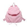 Pleated Nylon Backpack Solid Color Sports Shoulders Bag Casual Drawstring Backpack  College