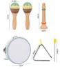 Wooden Orff Percussion Instruments for Children's Vocal Enlightenment: Maracas, Claves, Hand Bell, Xylophone Educational Toys