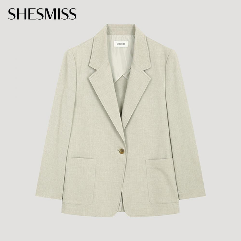 

She S miSS Back Slit Single One Button Jacket Swwjko21710 Kb khaki beige/55