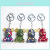 Crystal Stone Bear Pendant With Natural Gemstones For Car Keychain And Gift Use