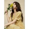 Elegant French Style V-Neck Floral Long Dress