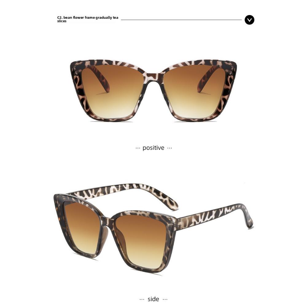 New concave shape European and American cat eye sunglasses sunglasses ins fashion hollow legs large square