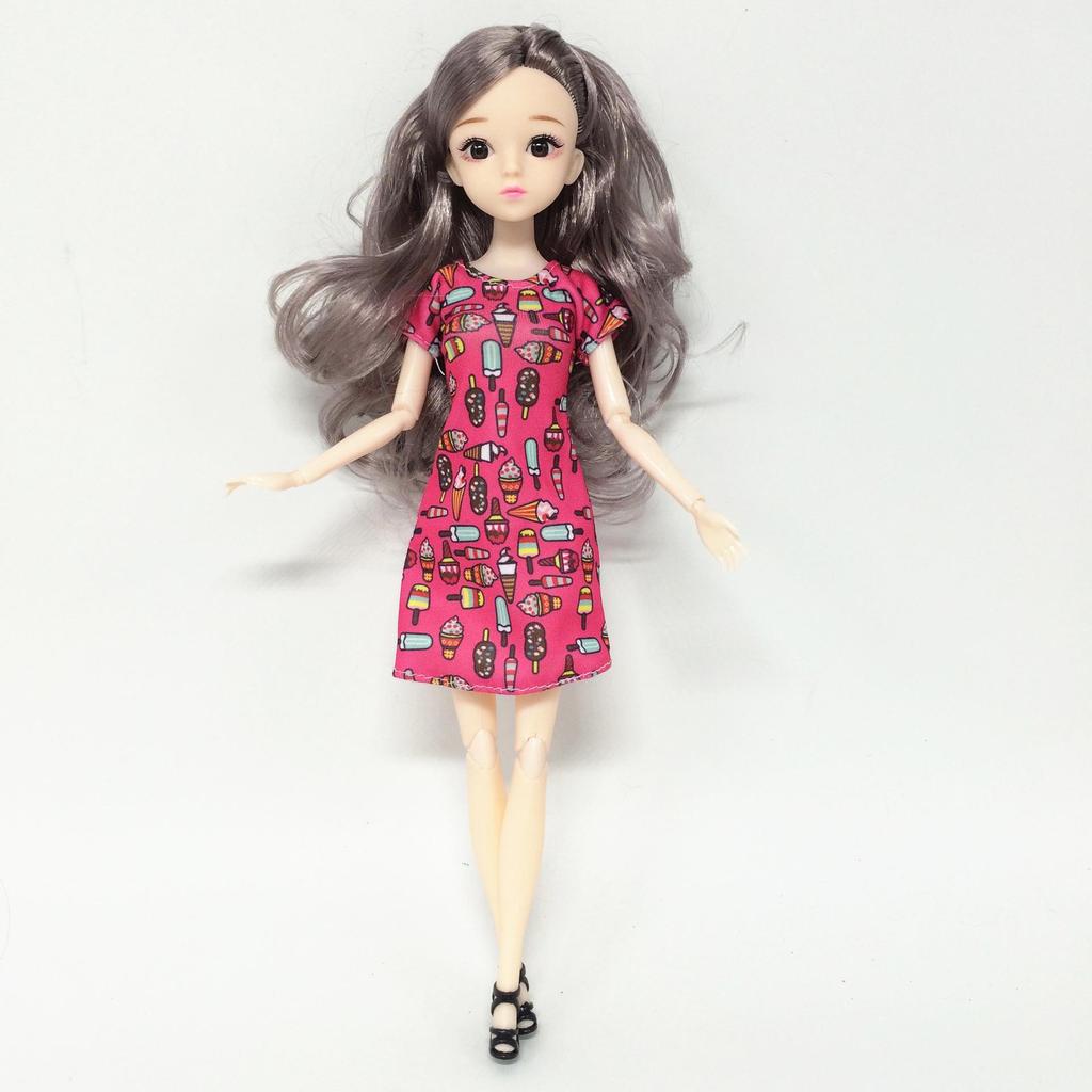 Set Păpușă de Modă: Accesorii 6 piese, 2 ținute, Fustă, Pantaloni, Pantaloni scurți