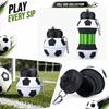 Collapsible Silicone Sports Water Bottle Soccer Ball Design Portable Foldable Leak Proof Lightweight Travel Cup with Carabiner for Kids Students