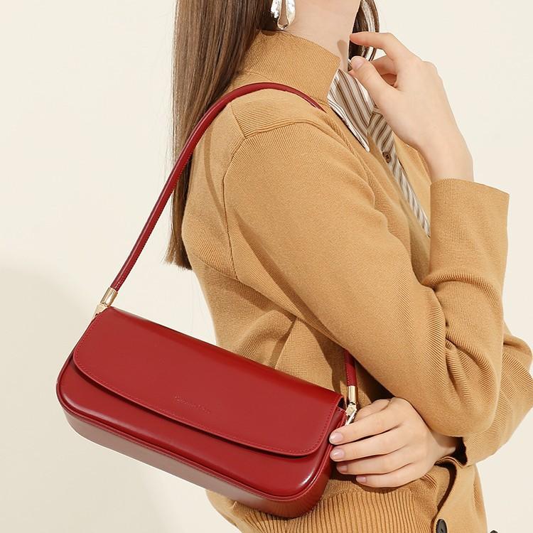 Autumn Winter New Genuine Leather Niche Design Underarm Women's Bag Genuine Leather Versatile Baguette Bag Single Shoulder Crossbody Commuter Bag