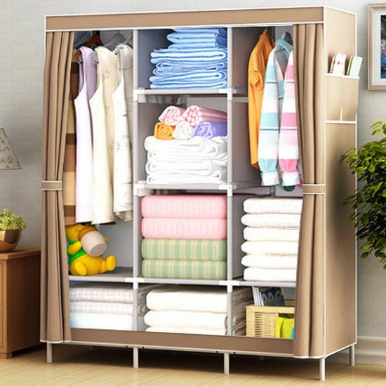 Foldable Fabric Wardrobe: Economical Storage Cabinet & Clothes Rack