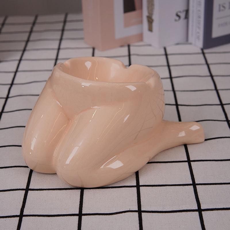 1pc European Style Ceramic Body Shaped Ashtray Living Room Coffee Table Creative and Trendy Ashtray