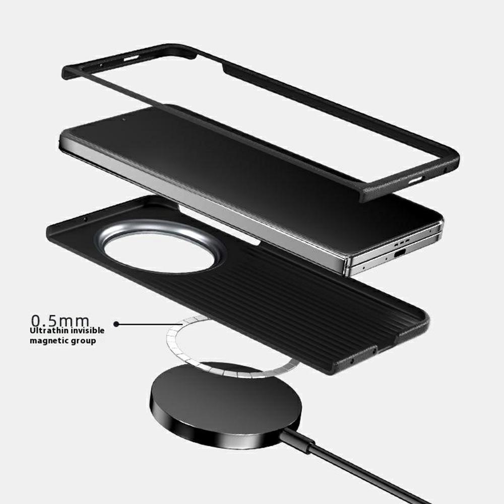 ABEEL For Oppo Find N5 5G Case Compatible with MagSafe Carbon Fiber Texture Back Cover