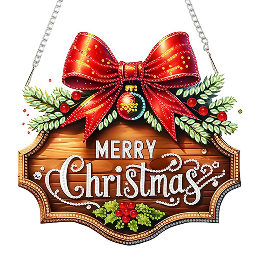 Weihnachtsthema 2D/Flach DIY Strassstein Diamantmalerei Fensteranhänger Spezielle Form Diamantmalerei Anhänger Heimwanddekoration Bastelarbeiten