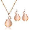 Fashionable Atmospheric Shiny Necklace Earrings Women's Rhinestone Earrings Pendant Full Diamond Crystal Necklace Earring Set