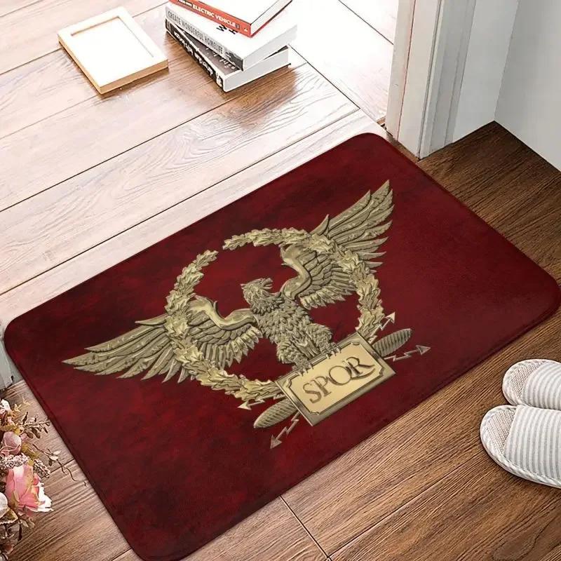 

Gold Roman Imperial Eagle Entrance Doormat Decor Kitchen Corridor Balcony Rugs Bath Anti-slip Floormat Bedroom Beside Foot Mat 40cm x 60cm