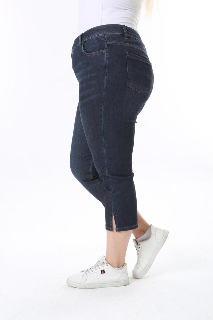 Damenmode Übergröße Shorts & Bermudas Plus Size Jeans Capri mit Schlitz (Taschen- und Stickereidetail)