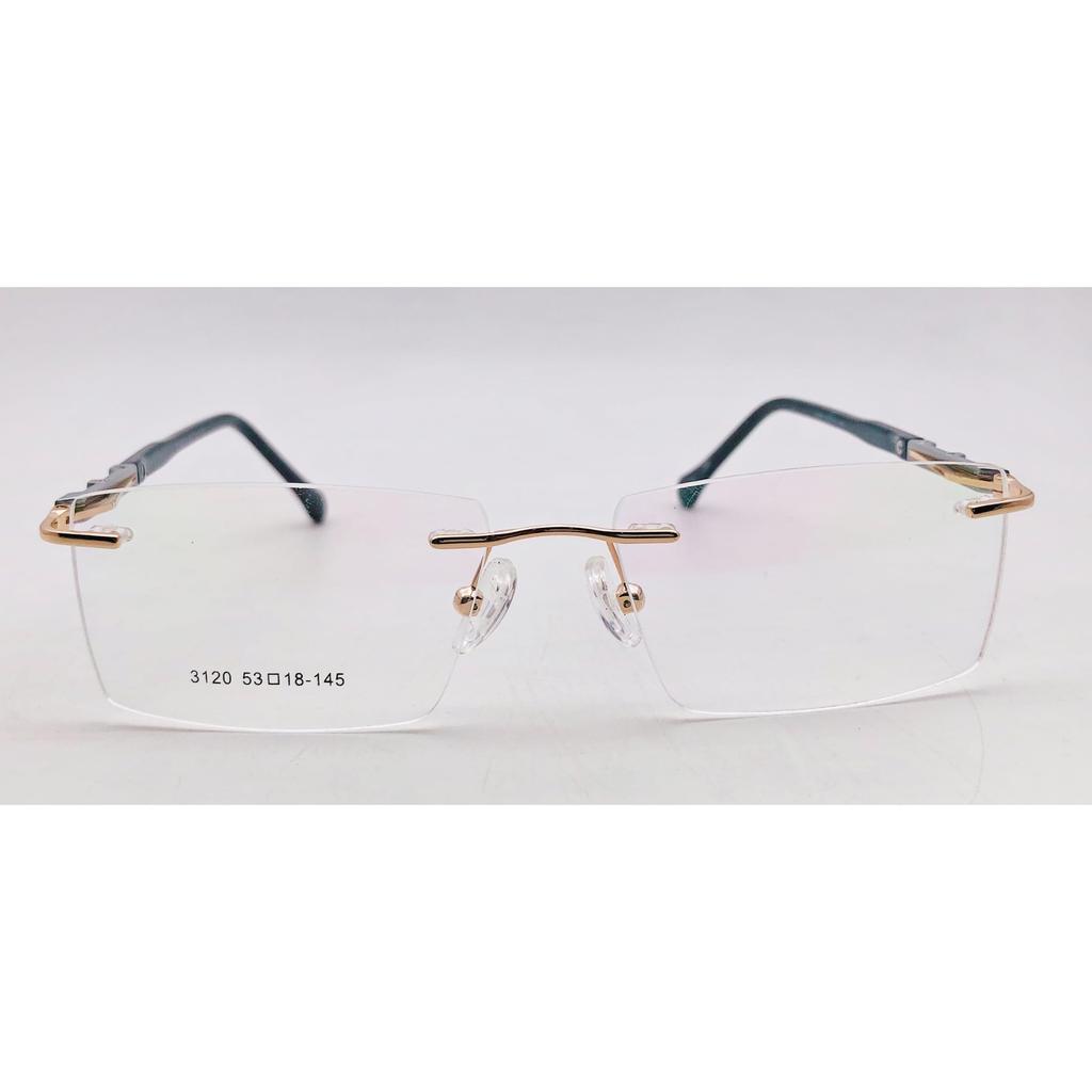 RSINC RimLess frame/eyeglass/Spectacle, Optical, Metal For Men And Women,  Play Gold Silver Black 3120 53-18-145 (IB-2) M1