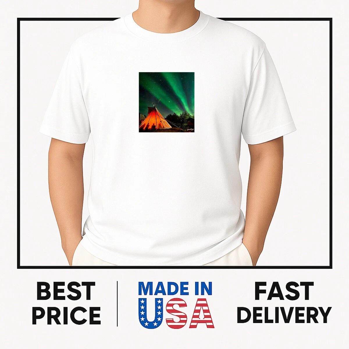 Tipi Northern Lights Sky T-Shirt BESTSELLER XXXXL