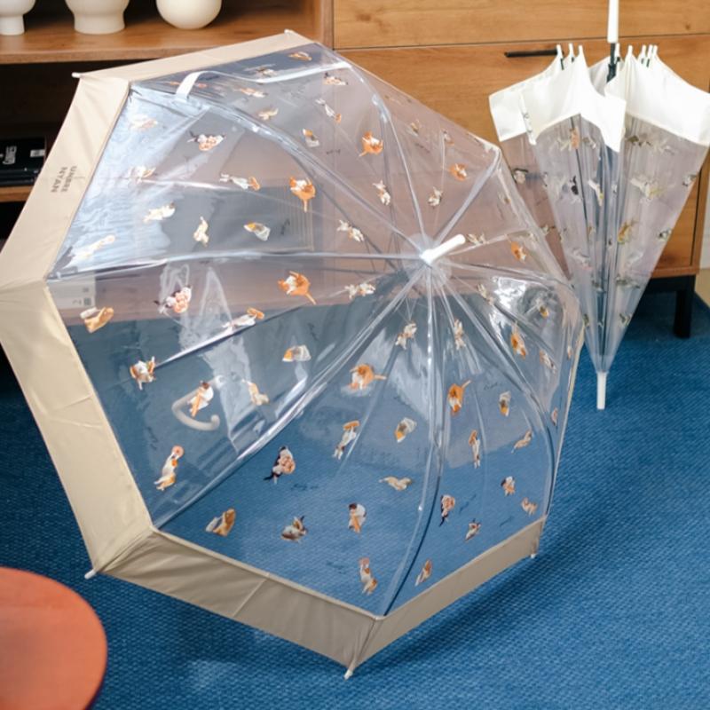 WPC Cat Durable Transparent Umbrella Pt Om05 001