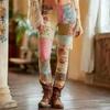Vintage 3D kötött leggings nőknek gótikus mintával magas derék szűk nadrág Y2K punk utcai viselet rugalmas karcsúsított nadrág