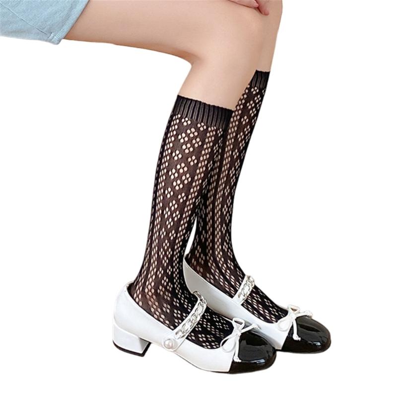 Women's Crew Socks Sheer Hollow Out Ankle Socks Princesses Ankle Dress Socks Sheer Mesh Socks Summer Calf Socks Gifts