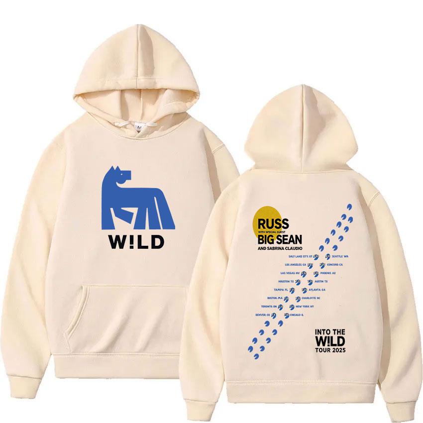 Sänger Russ Into The Wild Tour 2025 Album Kapuzenpullover Unisex Kleidung Mode Harajuku Sweatshirt Lässig Übergroß Langarm Kapuzenpullover