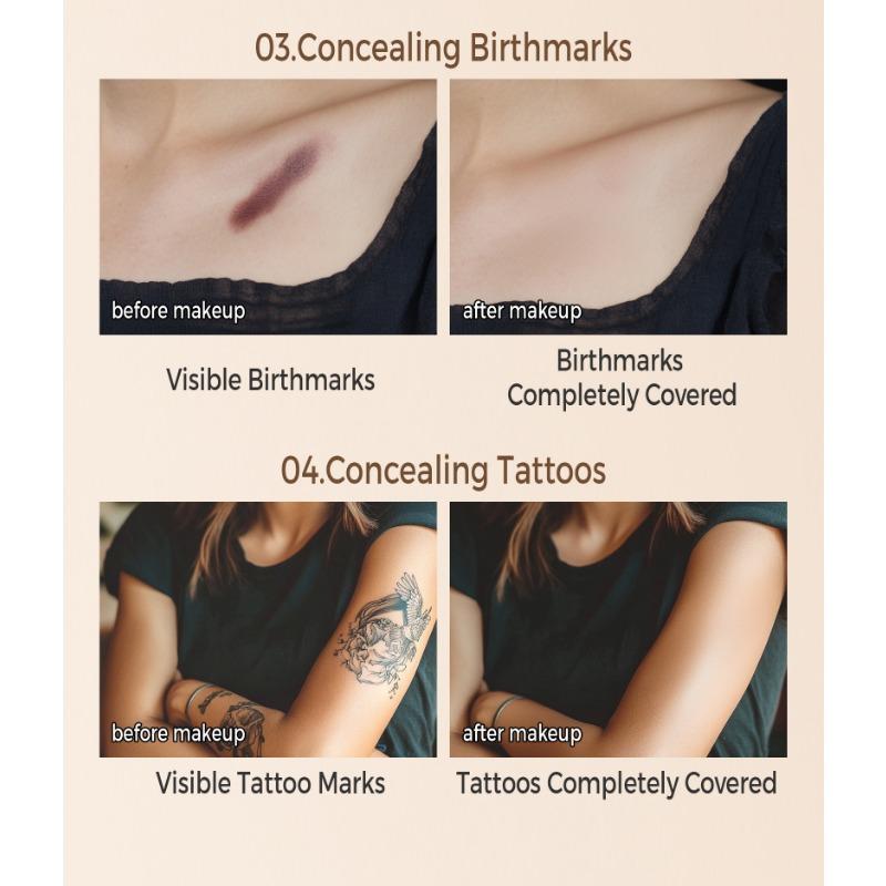 Concealer deckt Tattoo-Flecken, Aknenarben, Augenringe ab, unsichtbare Poren Concealer Dreifarbige Concealer-Palette