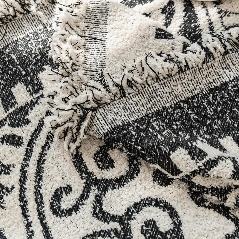 Nordic Tassel Throw Blanket Geometry Cotton Sofa Cover Towel Anti-cat Scratch Protection Covers Sofa Blanket Carpet Four Seasons