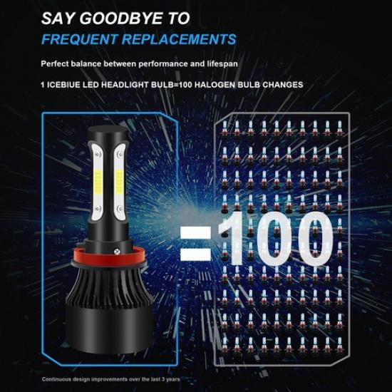 LED Headlight Kit H11 White 6500K Low Beam Bulbs for HYUNDAI Elantra 2011 - 2016