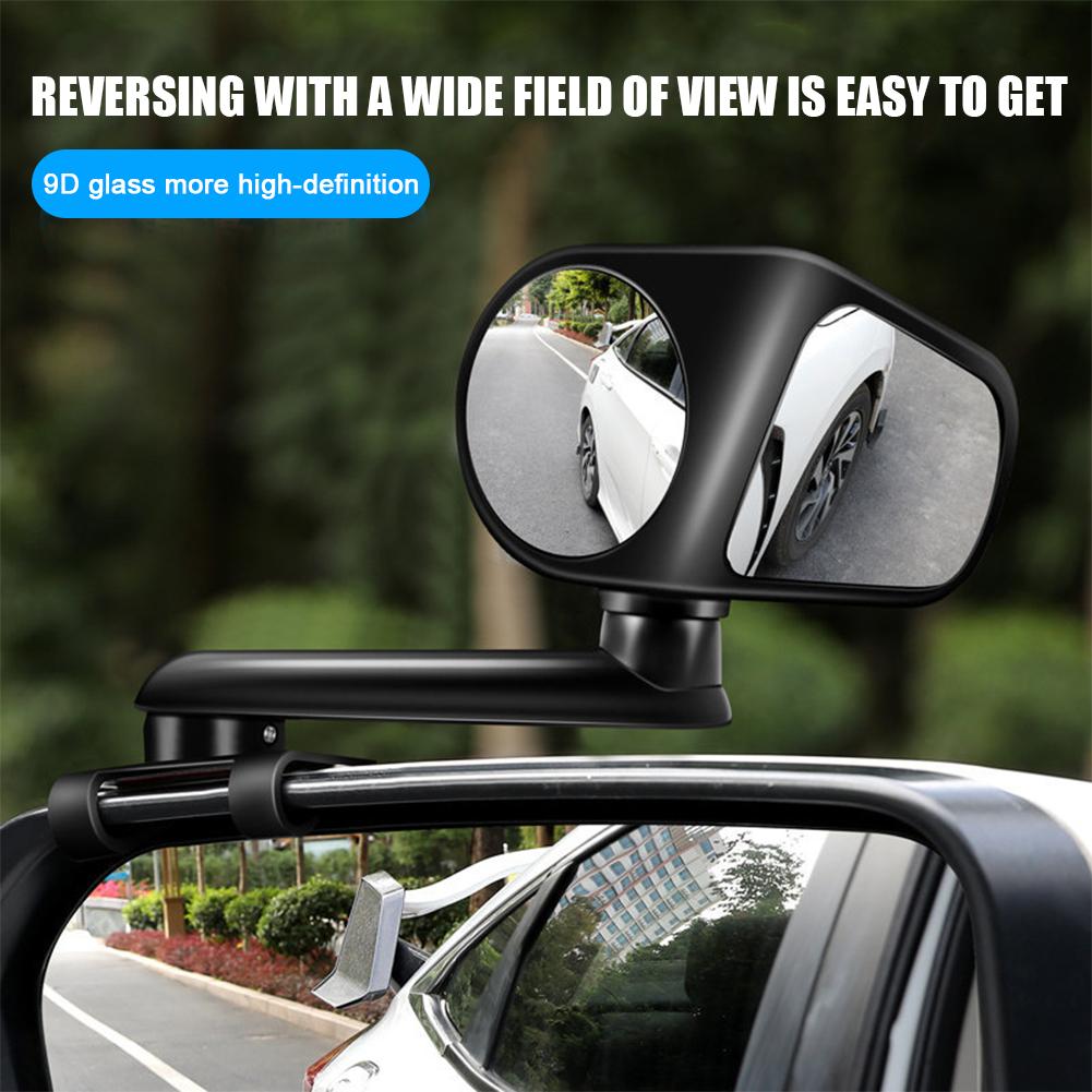 2 STÜCKE 360 Grad HD Auto Toter Winkel Spiegel Drehbar Einstellbar 2 Seiten Weitwinkel Außen Auto Rückspiegel Parkspiegel