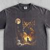 Deutscher Schäferhund heult zum Mond T-Shirt, Grafisches GSD Liebhaber Shirt, Geschenk Deutscher Schäferhund Mama, Vintage 90er Vollmond Hund Tee. Lustiges Hundeshirt