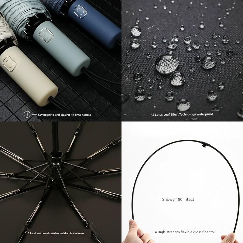 Umbrella Female Foldable Rain Dual-Use Men Thickened Foldable and Portable Automatic Sun-Proof UV Sun Umbrella