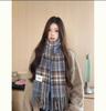 Retro plaid Japanese and Korean atmosphere plaid scarf women's plaid series contrasting color warm shawl student scarf