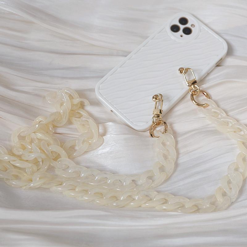 New Phone Accessory Detachable Parts Chain Orange Green Crossbody Resin Luxury Strap Phone Case Chains Acrylic Shoulder Lanyard Hanging Chain