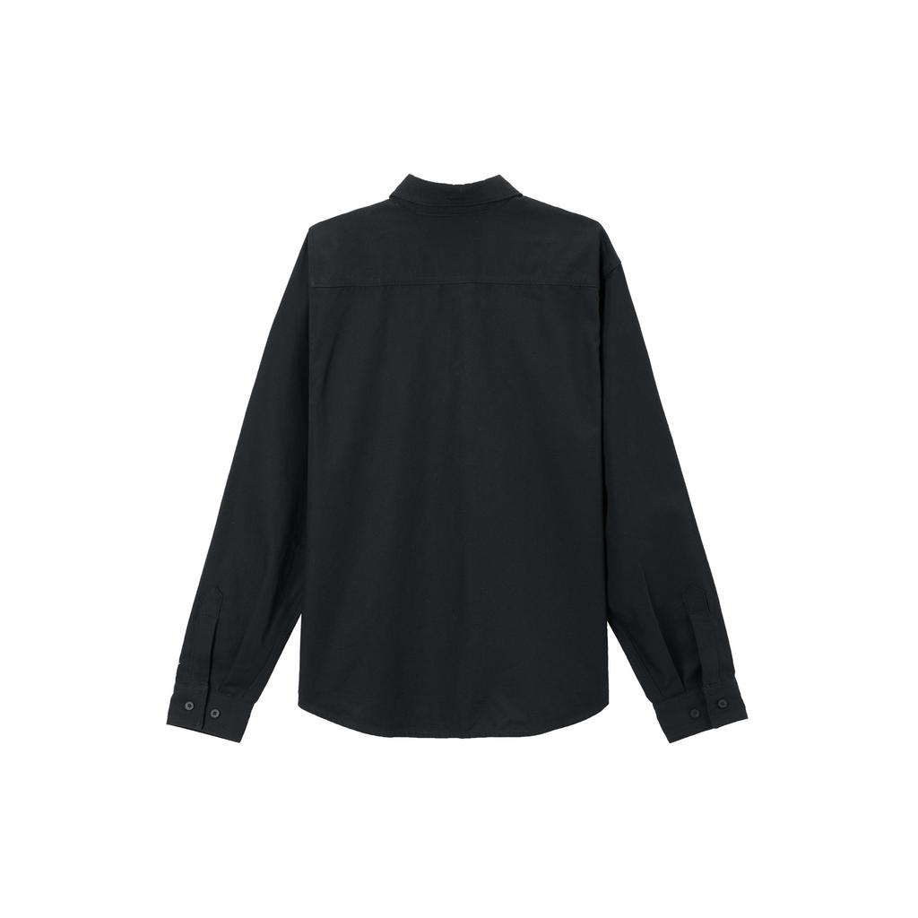 Nike SB Polo Style Solid Color Long Sleeve Multi Pocket Shirt Unisex Shirts Black White FV7346-010