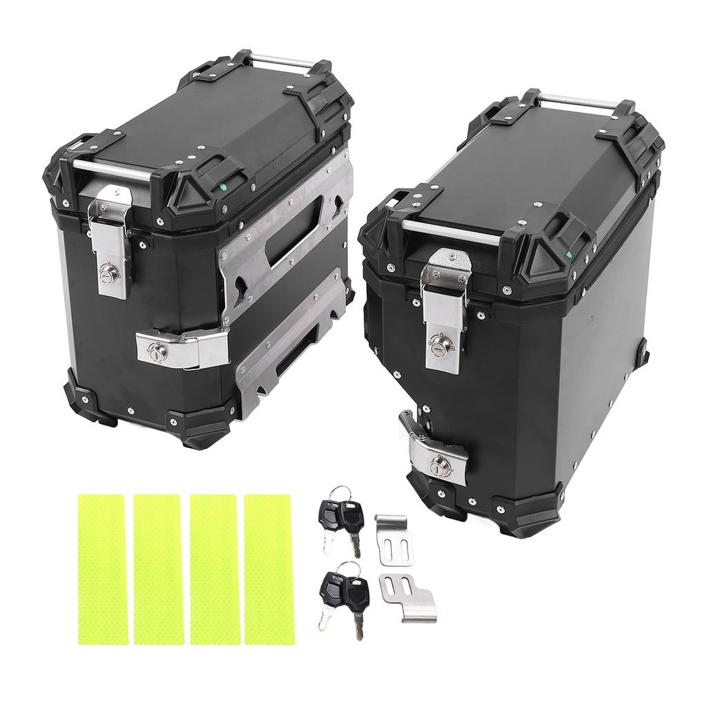 38L Motorcycle Side Case with Lock and Handle Left Right Water Resistant Quick Release Side Storage Carrier for Helmet