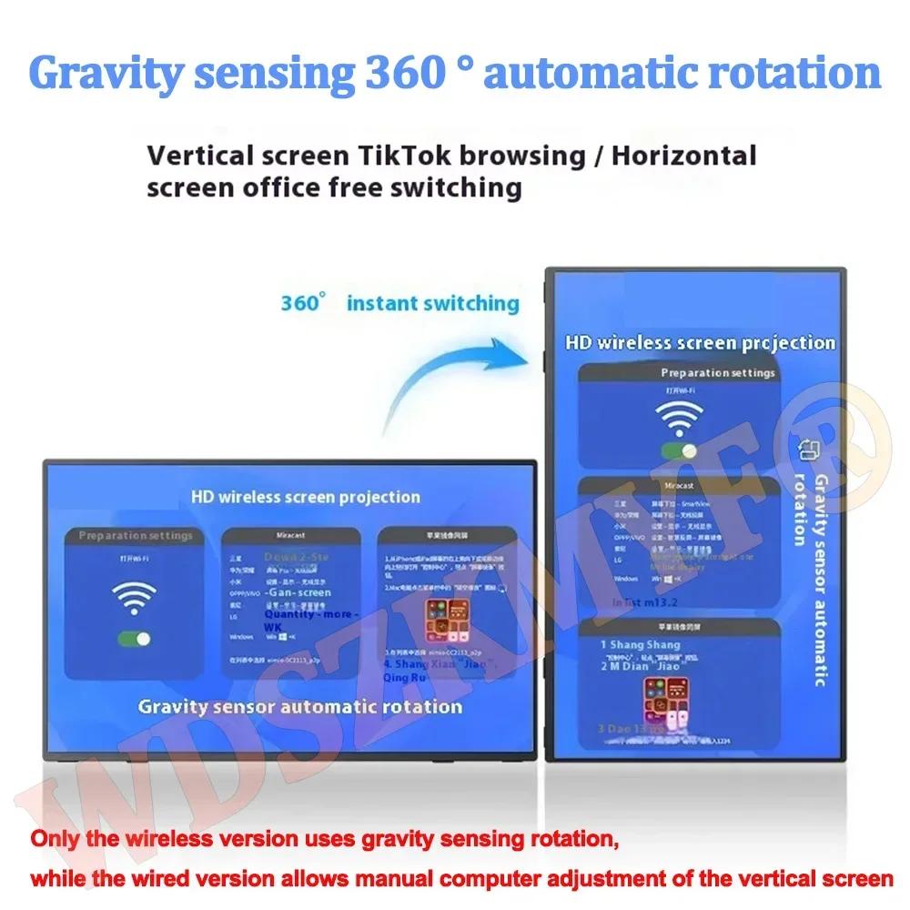NEW 15.6” Wireless Portable FHD 1080P 16:9 IPS Panel Secondary Display Computer Monitor Type-C HDMI For Xbox Switch Laptop