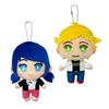 Miraculous Ladybug Cat Noir Deformed Plush Includes Toy Diamond & Toy, Approx. 13cm, (Marinette & Adrien)
