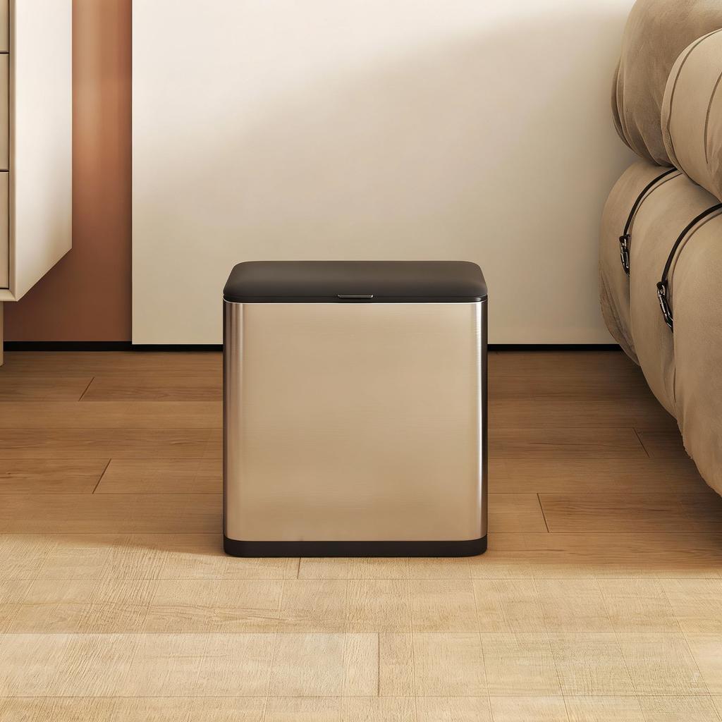 8L Hanging Kitchen Bin, Rubbish bin with Lid and Removable Inner Bucket for Under Cabinet Door, Under Sink, Office