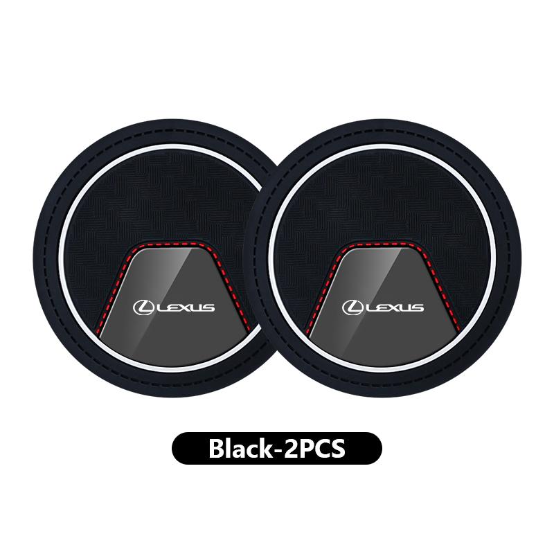 MTIQ6 2Pcs Car Coaster Water Cup Bottle Holder Anti-slip Pad Mat Silica Gel For Lexus IS350 ES350 IS250 IS460 IS220h IS300 LX570