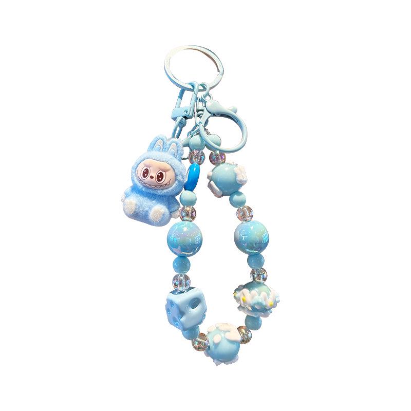 Creative Cartoon Beaded Keychain & Phone Lanyard - Cute Pendant for Schoolbags, Cars & Gifts