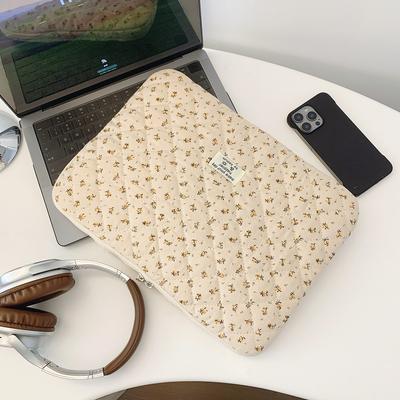 Flower Printed Laptop Carrying Case Quilted Laptop Case Cute Computer Sleeve for 11-15 Inch Laptop Tablet