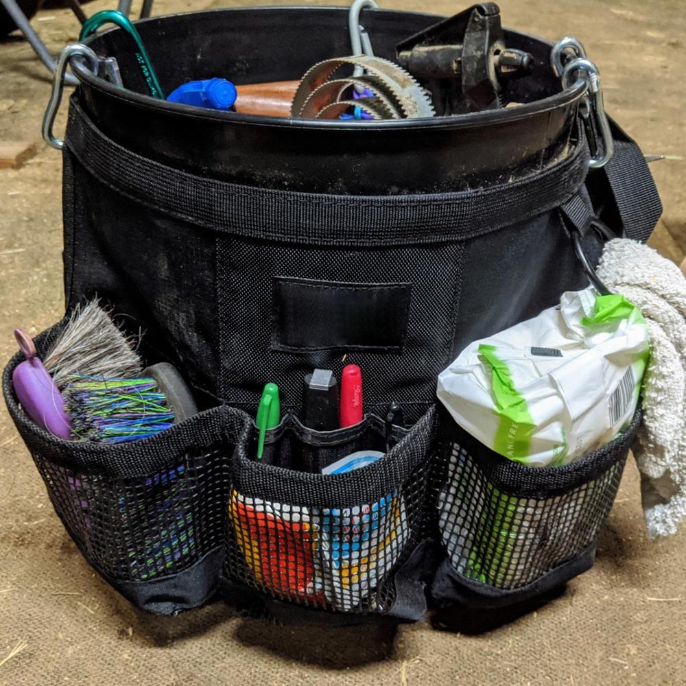 Fishing Bucket Organizer for 5 Gallon Bucket Ice Fishing Bucket Tool Organizer Tackle Bag with Multi Pockets for Car