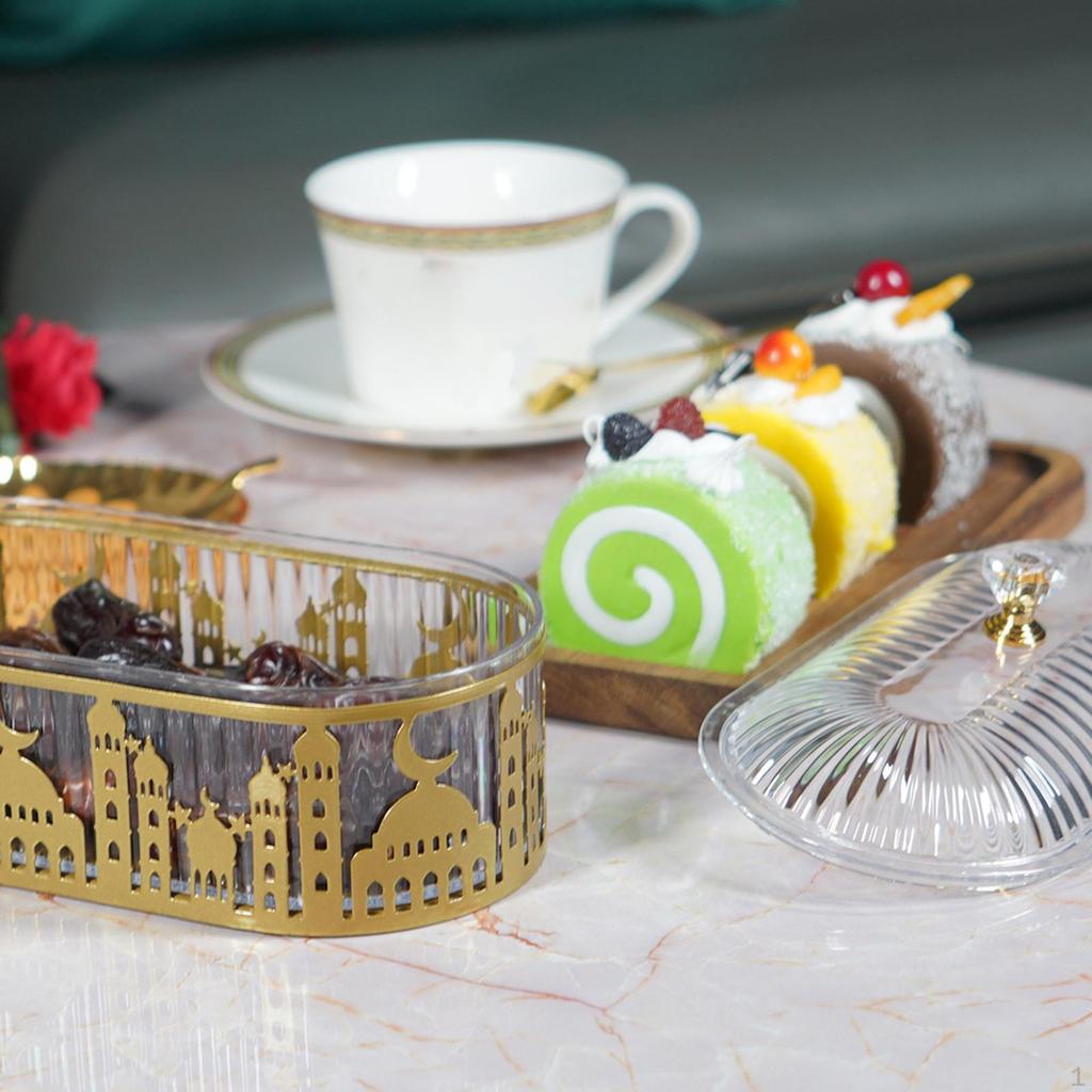 Food Tray with Cover Candy Box Dried Fruit Holder for Celebrations Treats Veggies