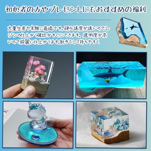 Bonsky Two-Part Epoxy Resin, 64 oz/2.15 kg, Large Capacity, Two-Part, 1:1 Volume Ratio (Part A + Part B), High Transparency, High Hardness, Resistant