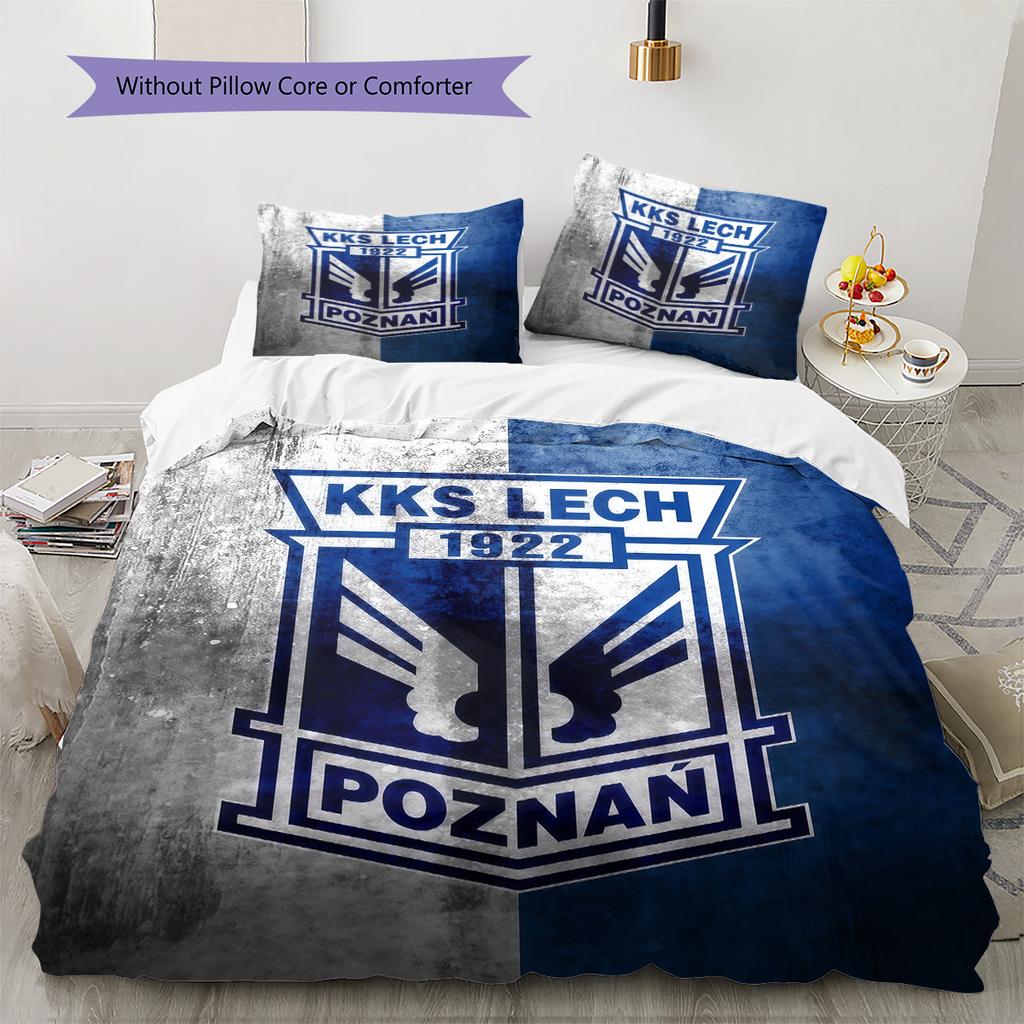 Set Biancheria da Letto con Fantasia Lech Poznań Copripiumino Federa Decorazione per la Casa Regalo (1 * copripiumino + 2 * federa, senza nucleo)