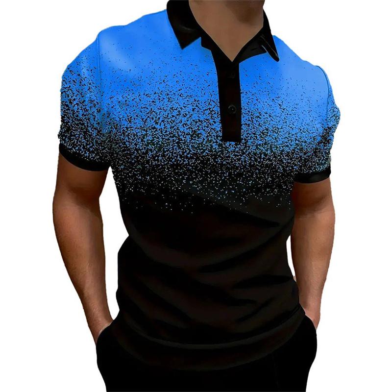 Paint Spot Print Polo Shirt For Men Simple Trend Essential Basics Short Sleeve Button Golf Shirts 2025 Summer Hot Top Wholesale