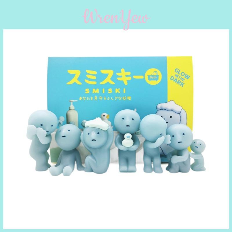 Smiski Action Luminous Figure Model Bathroom Toy Pvc Doll For Kids Room Decor